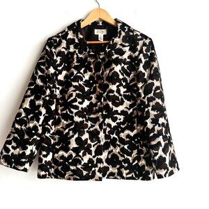 Talbots Silk Wool Blend Floral Animal Print Abstract Print Blazer 14